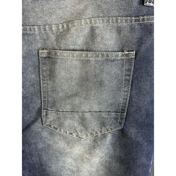 Ecko Jean Shorts Men 40 Baggy Fit Med Wash Distressed Denim Patches Y2k‎ 90s - Picture 14 of 15